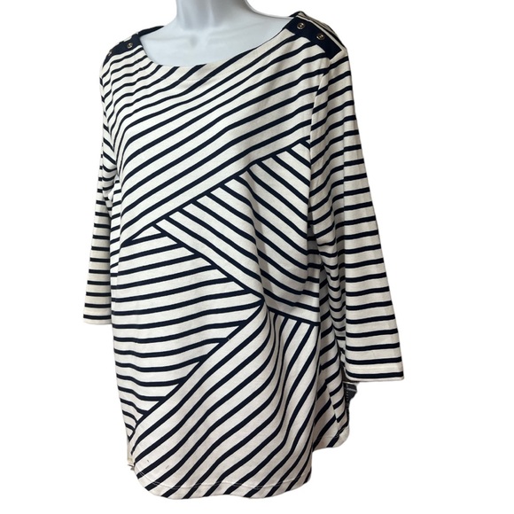 SzXL Abstract Stripe Karen Scott Top NWT - Picture 5 of 7